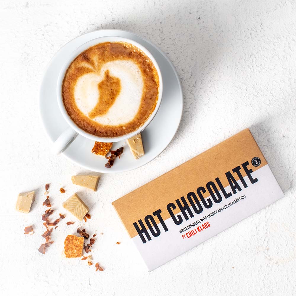 Hot Chocolate - white chocolate with liquorice & red jalapeño chilli